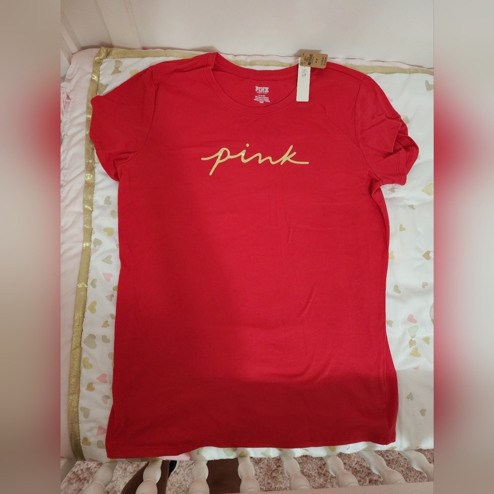 Victoria Secret Pink Red Shirt NWT Size Medium